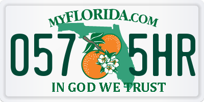 FL license plate 0575HR