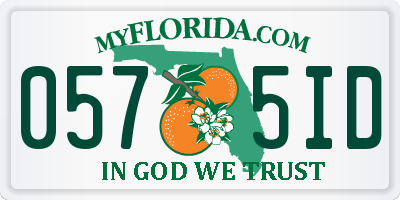 FL license plate 0575ID