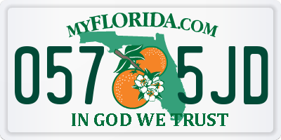 FL license plate 0575JD