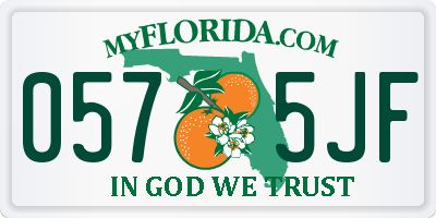 FL license plate 0575JF