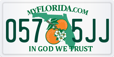 FL license plate 0575JJ