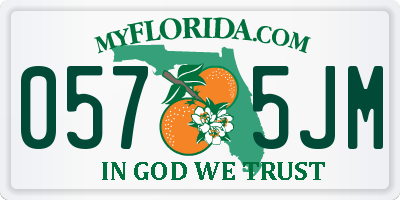 FL license plate 0575JM