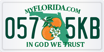 FL license plate 0575KB
