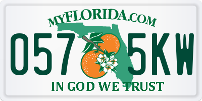 FL license plate 0575KW