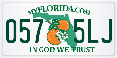 FL license plate 0575LJ