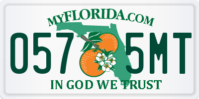 FL license plate 0575MT