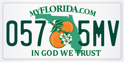 FL license plate 0575MV