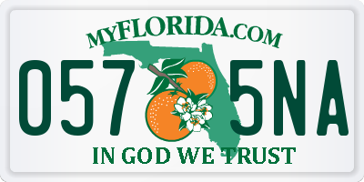 FL license plate 0575NA