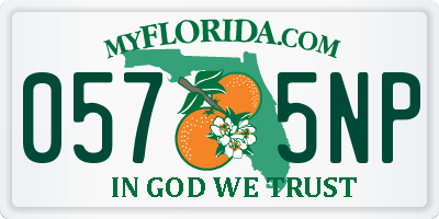 FL license plate 0575NP