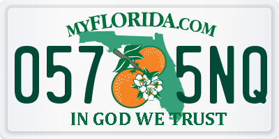 FL license plate 0575NQ