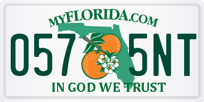 FL license plate 0575NT