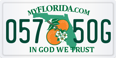 FL license plate 0575OG