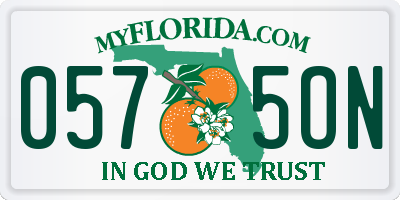FL license plate 0575ON