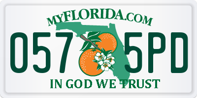 FL license plate 0575PD