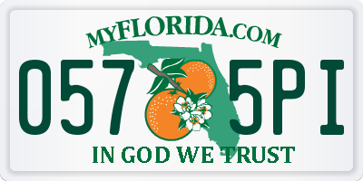 FL license plate 0575PI