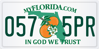 FL license plate 0575PR