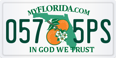 FL license plate 0575PS