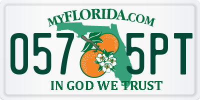 FL license plate 0575PT