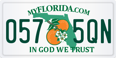 FL license plate 0575QN