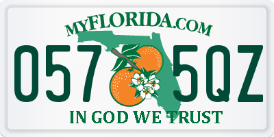 FL license plate 0575QZ
