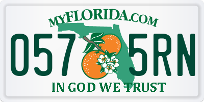 FL license plate 0575RN