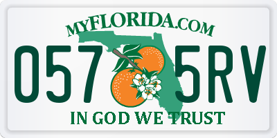 FL license plate 0575RV
