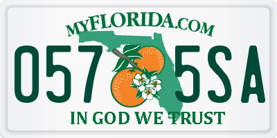 FL license plate 0575SA