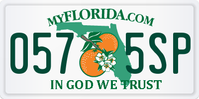 FL license plate 0575SP
