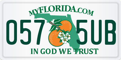 FL license plate 0575UB