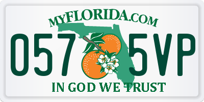 FL license plate 0575VP