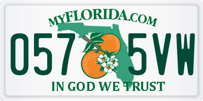 FL license plate 0575VW