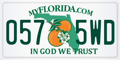 FL license plate 0575WD