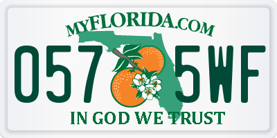FL license plate 0575WF