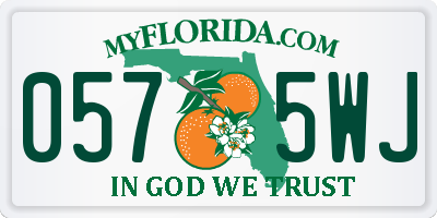 FL license plate 0575WJ