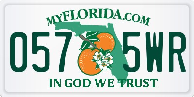 FL license plate 0575WR