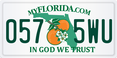 FL license plate 0575WU