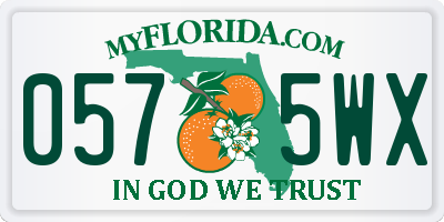 FL license plate 0575WX