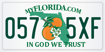 FL license plate 0575XF