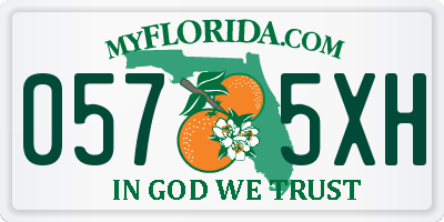 FL license plate 0575XH