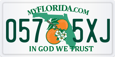 FL license plate 0575XJ