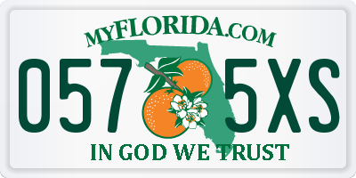 FL license plate 0575XS