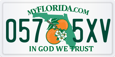 FL license plate 0575XV