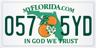 FL license plate 0575YD