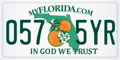 FL license plate 0575YR