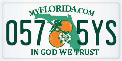 FL license plate 0575YS