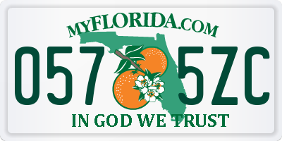 FL license plate 0575ZC