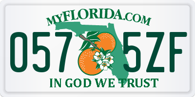 FL license plate 0575ZF