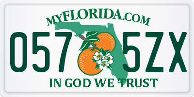 FL license plate 0575ZX