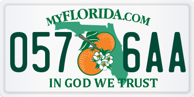 FL license plate 0576AA