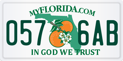 FL license plate 0576AB